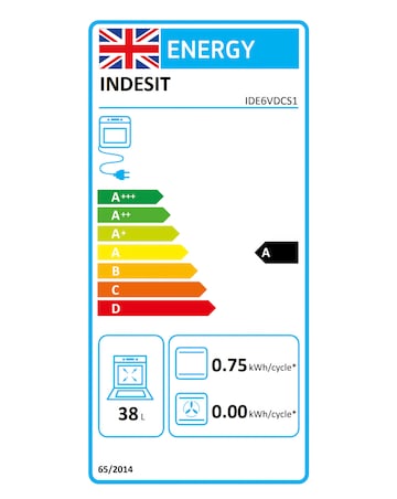 Indesit IDE6VDCS1 60cm Electric Double Cooker with Ceramic Hob - Silver