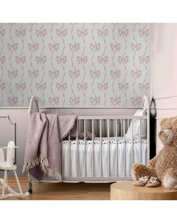 Cath Kidston Ribbon Bow Pink Wallpaper