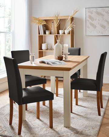 Julipa Ashford Table with 4 Ava Faux Leather Chairs