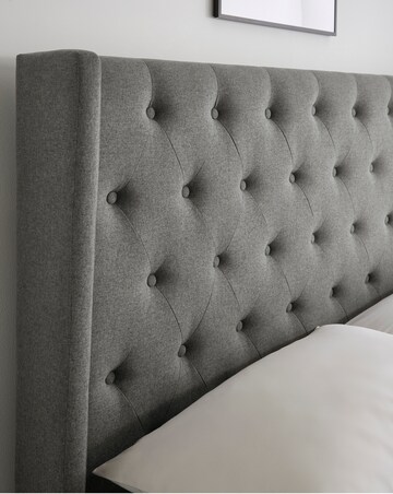 Allegra Winged Fabric Ottoman Bed with 3 Layer Memory Foam Hybrid Mattress