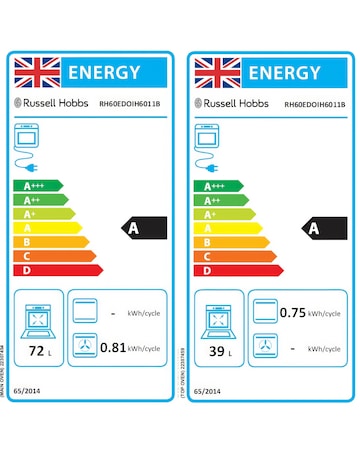 RUSSELL HOBBS 60CM Double Electric Cooker With Induction Hob - Black