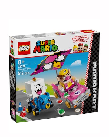 LEGO Super Mario: Mario Kart Wario & King Boo Figures and 2 Drifting Toy 42038