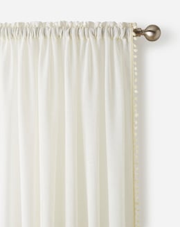 Tahiti Pom Pom Linen Look Voile