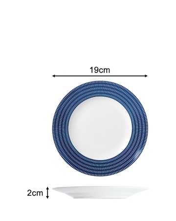 Waterside 16 Piece Blue Linear Dinner Set