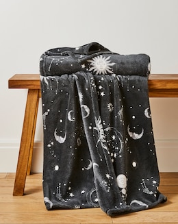 Moons &amp; Stars Fleece Throw