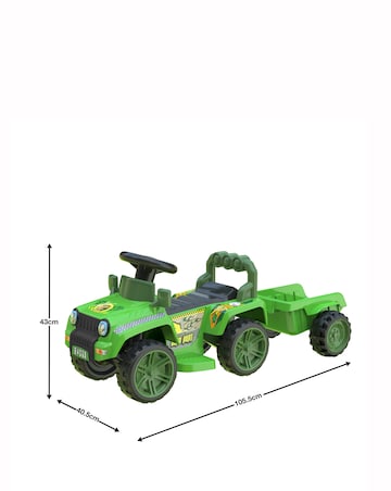 EVO Jurassic 4x4 Ride On with Trailer - Green