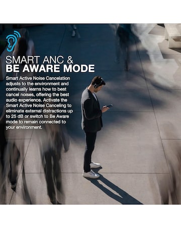 JLab JBuds Lux Active Noise Cancelling Over-Ear Headphones - Graphite