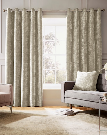 Hyperion Selene Luxury Chenille Weighted Thermal Eyelet Curtains