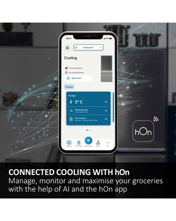 Haier Series 3 HTW3618ENPB Wifi Connect 185cm 60/40 Fridge Freezer - Slate Black