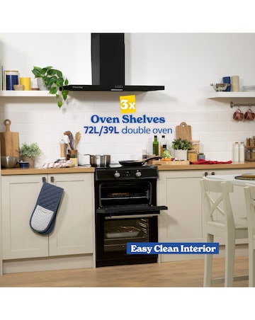 RUSSELL HOBBS 60CM Double Electric Cooker With Induction Hob - Black