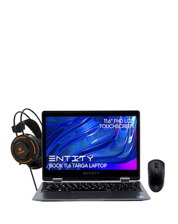 Entity 11.6in Yoga Intel 128GB Windows Laptop, Wireless Mouse and Headset Bundle