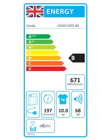 Candy Smart Pro CSOEC10DE Wifi Connected 10kg Condenser Tumble Dryer - White