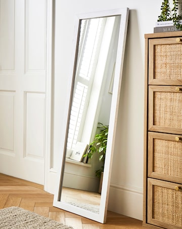 Long Wall Mirror - White
