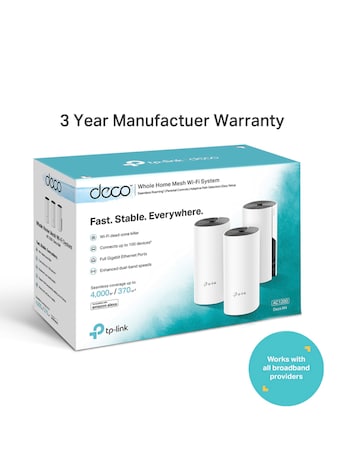 TP-Link AC1200 Deco 3 Pack Whole Home Mesh WiFi - GE Ports