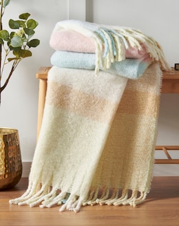 Catherine Lansfield Faux Mohair Check Throw