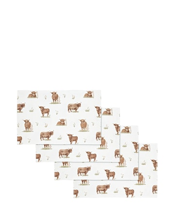 Angus Highland Cow 4 Pack Placemats