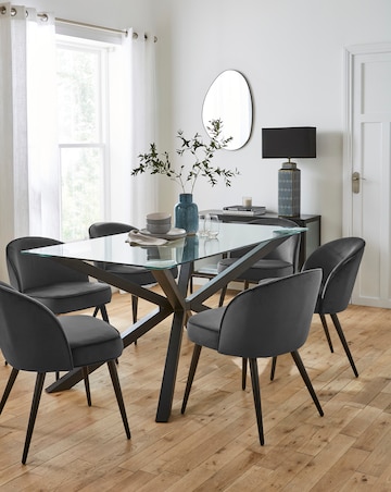 Bodie Black 6 Seater Dining Table