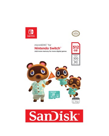 SanDisk 100MB/s microSDXC card for Nintendo Switch - 512GB