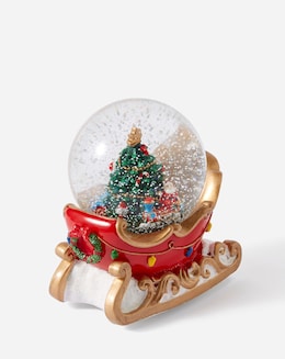 Gisela Graham Christmas Tree Sleigh Musical Snow Dome