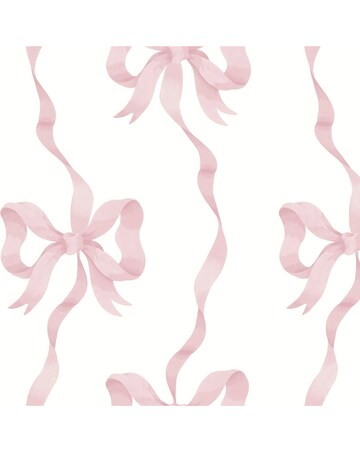 Cath Kidston Ribbon Bow Pink Wallpaper