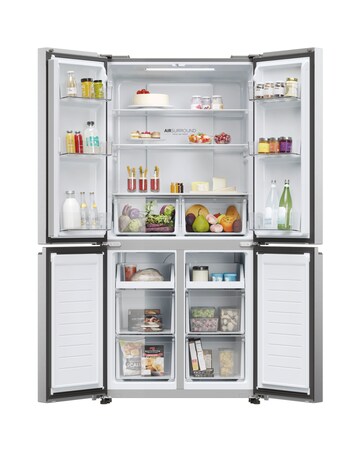 Haier Cube 83 Series 3 HCR3818ENMG American Fridge Freezer Silver + Install