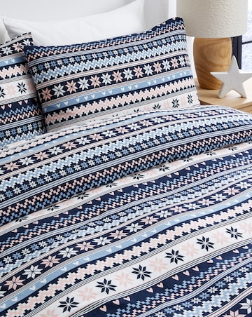 Laurie Fairisle Brushed Cotton Duvet Cover Set
