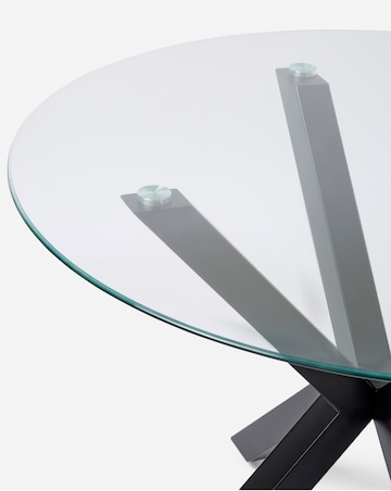 Bodie Black Dining Table with 4 Etta Fabric Chairs