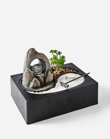 Zen Garden Water Fountain with LED Spinning Ball