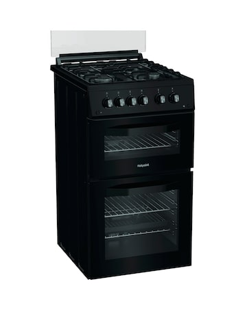 Hotpoint HDG5GCB 50cm Gas Double Cooker - Black