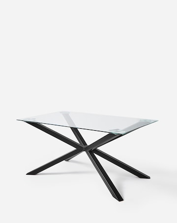 Bodie Black 6 Seater Dining Table with 6 Etta Fabric Chairs