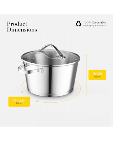 Tower x Good Food Stainless Steel 24cm Stockpot