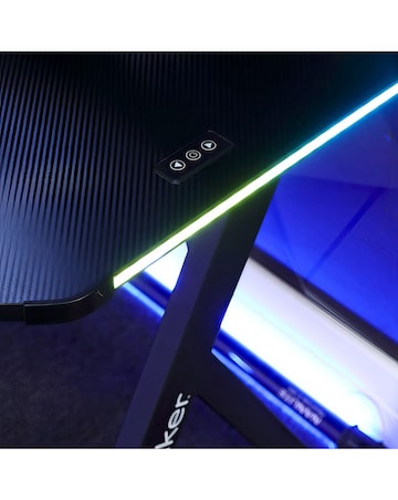 X Rocker Lumio XL Gaming Desk with LED Lighting - Carbon Black