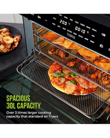 Tower Vortx 30L Air Fryer Oven with Rotisserie Function and XL Viewing Window
