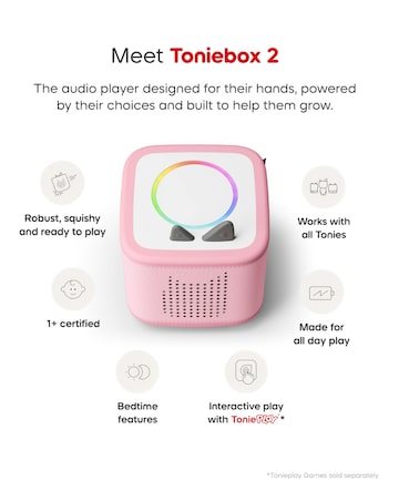Tonies Toniebox 2 Starter Set with Creative Tonie Rubie - Cloud Pink