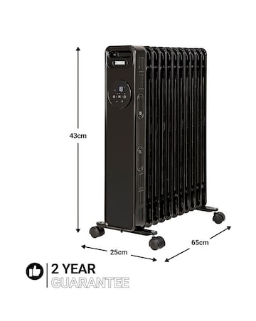 Zanussi Black 11 Fin Oil-Filled Radiator With Touch Control
