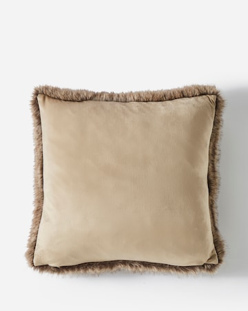 Two-Toned Animal Plush Faux Fur Cushion