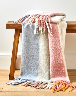 Striped Faux Mohair Throw