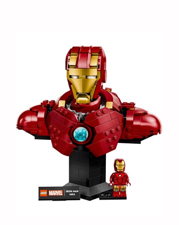 LEGO Marvel Iron Man MK4 Bust, Buildable Model for Adults with Minifigure 76327