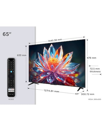 TCL 65T6CUK 65in 4K QLED Fire TV with Freely