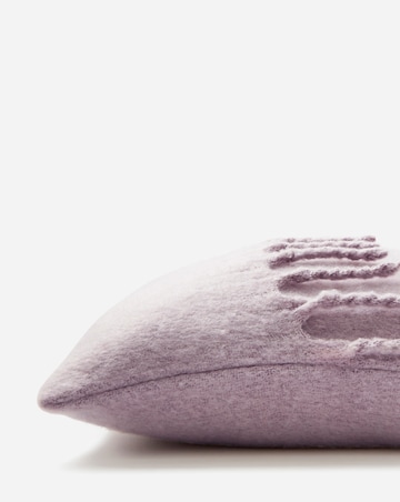 Faux Mohair Fringed Cushion - Lilac