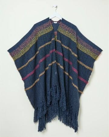 FatFace Stripe Boucle Cape