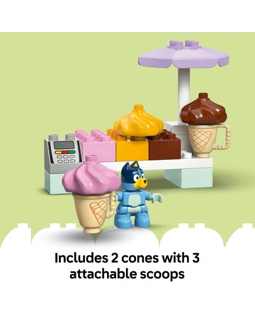 LEGO DUPLO Bluey Ice Cream Trip with Bluey Toddler Toy, Vehicle Playset 10458
