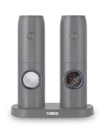 Tower Rechargeable Salt & Pepper Mill Grey