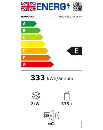 Hotpoint HPG26592XP4UKWR Dual No Frost American Fridge Freezer - Silver