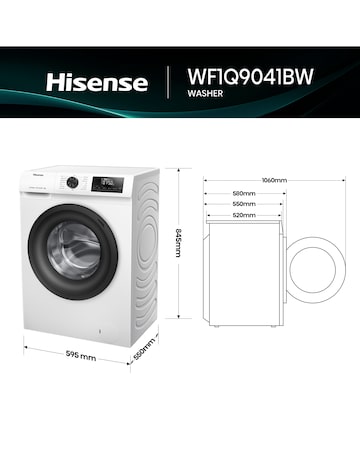 Hisense WF1Q9041BW 1 Series 9kg 1400 Spin Washing Machine - White
