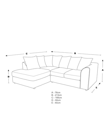 Ferguson Jumbo Cord Left Hand Chaise Sofa