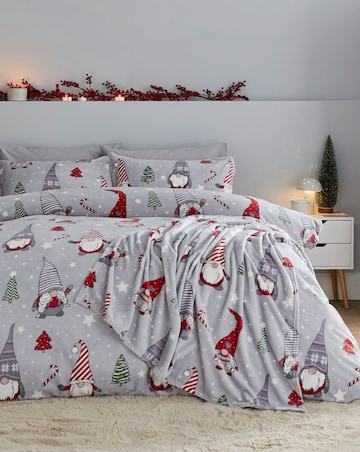 Catherine Lansfield Christmas Festive Gonk Fleece Duvet Set