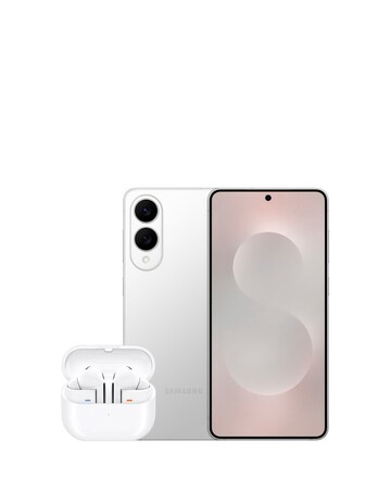 Samsung Galaxy S25 Edge 256GB Silver & Samsung Galaxy Buds3 White Bundle