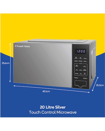 Russell Hobbs RHMT2005S 20L Silver Touch Control Digital Microwave