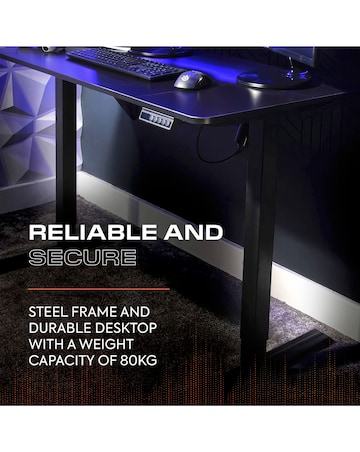 X Rocker Ascend Height Adjustable Desk Black